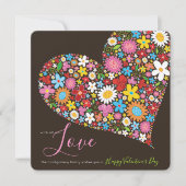 Spring Flowers Heart Sweet Valentijnsdag Foto Feestdagenkaart (Voorkant)