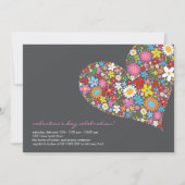 Spring Flowers Heart Valentijn Party Invite Kaart (Voorkant)