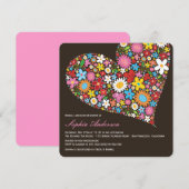 Spring Flowers Heart Vrijgezellenfeest Luncheon In Kaart (Voorkant / Achterkant)