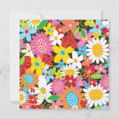 Spring Flowers Heart Whimsical Wedding Invite Kaart (Achterkant)