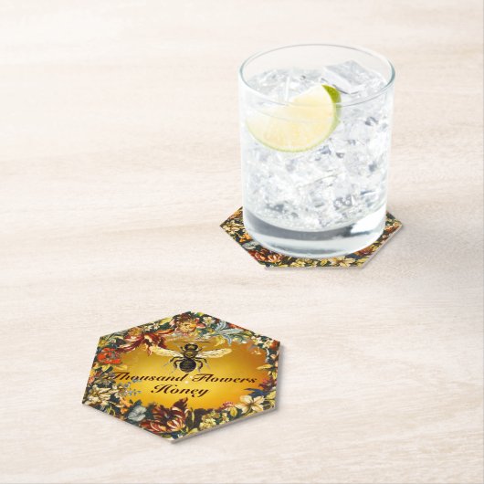 SPRING FLOWERS HONEY BEE / BEEKEEPER BEEKEEPING KARTONNEN ONDERZETTERS (Insitu)