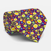 Spring Flowers II - Deep Paars Stropdas (Opgerold)