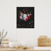 Spring Flowers in een glazen vaas, 17e eeuw Poster (Keuken)