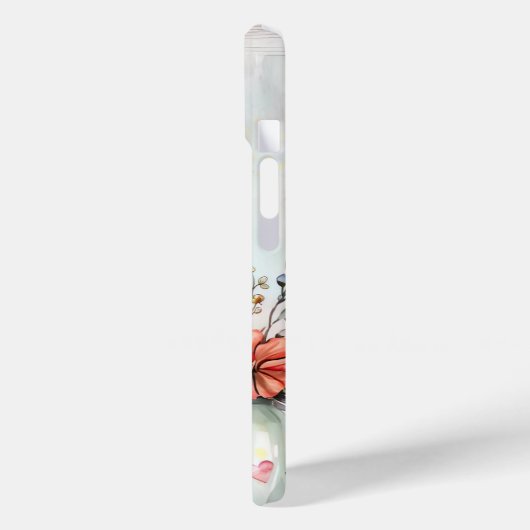 Spring Flowers in Mason Jar Design met naam Case-Mate iPhone Case (Achterkant / Links)