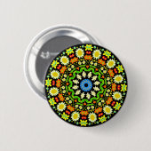 Spring Flowers Kaleidoscoop 01 Ronde Button 5,7 Cm (Voorkant /achterkant)