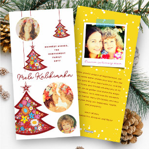 Spring Flowers Kerstboom Ornamenten 3 Foto Feestdagenkaart