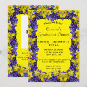 Spring Flowers Lijst Yellow Dinner Afstuderen Kaart (Voorkant / Achterkant)