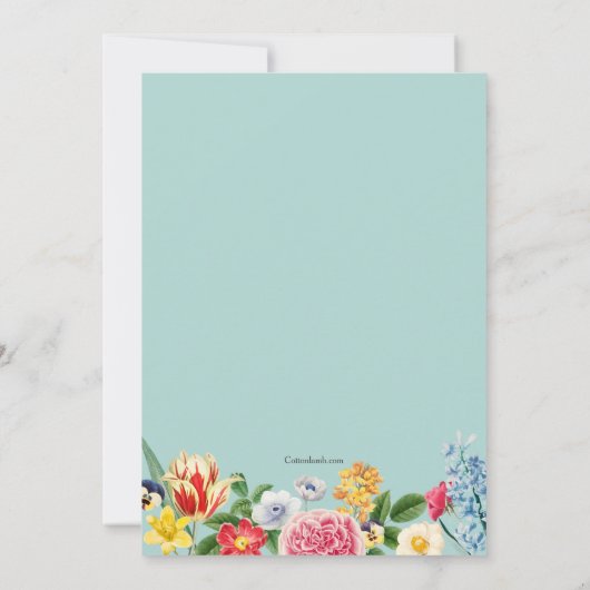 Spring Flowers Luncheon Kaart (Achterkant)