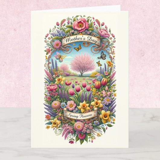 Spring Flowers Moederdag Gepersonaliseerd Kaart