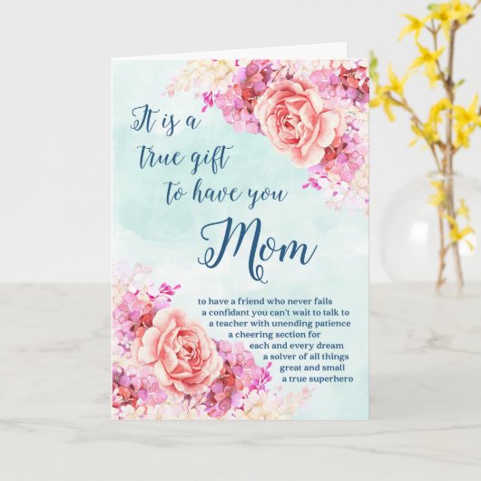 Spring Flowers Moederdag Kaart (Gele Bloem)