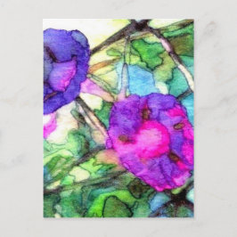 Spring Flowers Morning Glories  Briefkaart