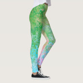 Spring Flowers Neon Pastel Alcohol Ink Abstract Leggings (Rechts)