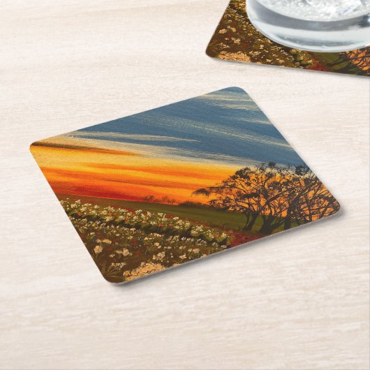 Spring Flowers op Sunset, door Gary Poling Kartonnen Onderzetters (Schuin)