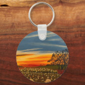 Spring Flowers op Sunset, door Gary Poling Sleutelhanger (Voorkant)