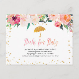 Spring Flowers Paraplu Baby shower Boeken voor Bab Uitnodiging Briefkaart