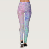 Spring Flowers Pastel Alcohol Ink Abstract Leggings (Achterkant)