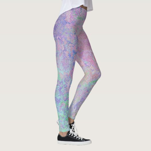 Spring Flowers Pastel Alcohol Ink Abstract Leggings (Rechts)