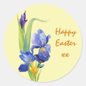 Spring Flowers - Pastel Yellow Happy Paast Ronde Sticker (Voorkant)