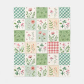 Spring Flowers Patchwork Quilt Fleece Blanket Deken (Voorkant)