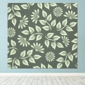 Spring Flowers Patroon Canvas Afdruk (Insitu (Houten vloer))