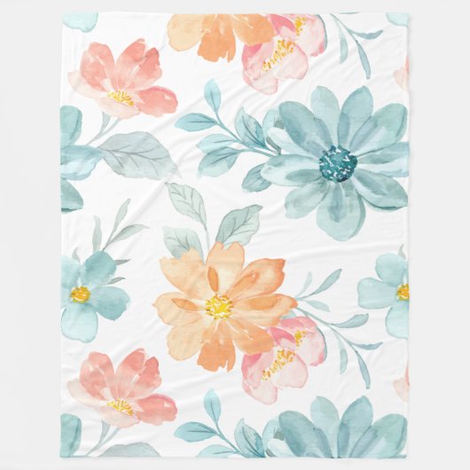Spring Flowers Patroon Fleece Deken (Voorkant)