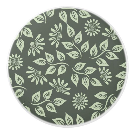 Spring Flowers Patroon Keramische Knop (Voorkant)