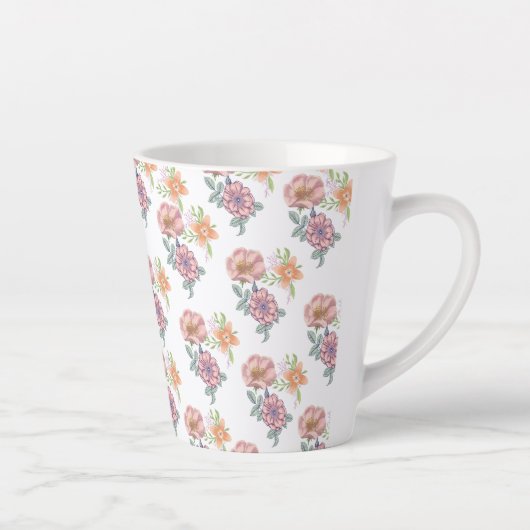 Spring Flowers Patroon Latte Mok (Rechts)