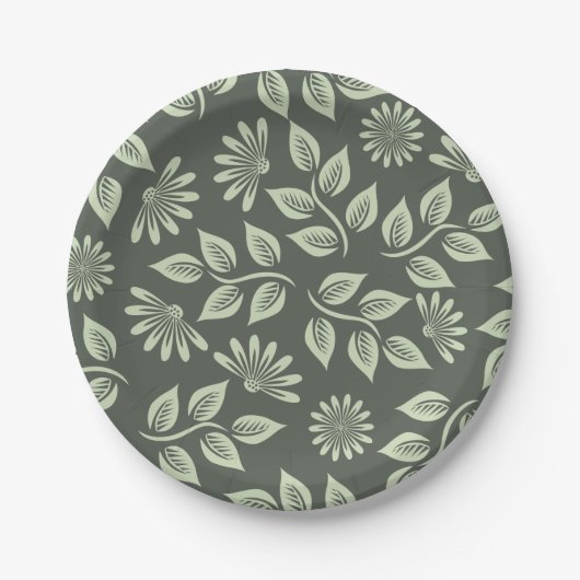 Spring Flowers Patroon Papieren Bordje (Voorkant)