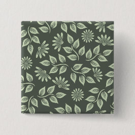 Spring Flowers Patroon Vierkante Button 5,1 Cm