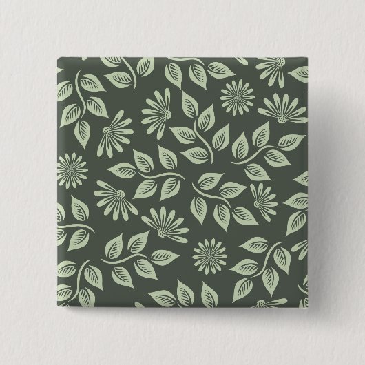 Spring Flowers Patroon Vierkante Button 5,1 Cm (Voorkant)