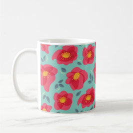 Spring Flowers Pattern Blue Pink Springtime Koffiemok