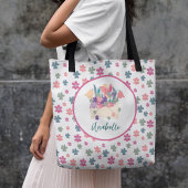 Spring Flowers Pattern Envelope Bouquet met naam Tote Bag