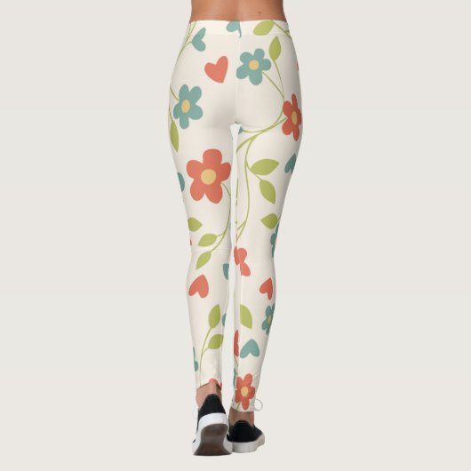 Spring Flowers Pattern Leggings (Achterkant)