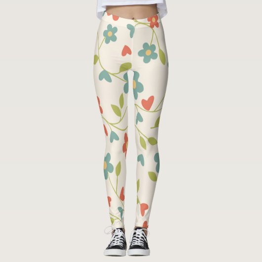 Spring Flowers Pattern Leggings (Voorkant)