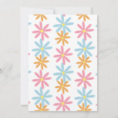 Spring Flowers Pink Blue Oranje First Birthday Kaart (Achterkant)