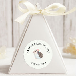 Spring Flowers Pink Butterfly Baby Shower Classic  Ronde Sticker