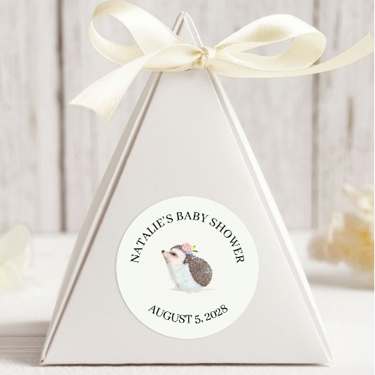 Spring Flowers Pink Butterfly Baby Shower Classic  Ronde Sticker