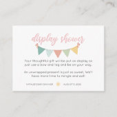 Spring Flowers Pink Butterfly Girl Display Shower Informatiekaartje (Voorkant)