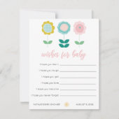 Spring Flowers Pink Butterfly Wishes for Baby Notitiekaartje (Voorkant)