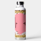 Spring Flowers Pink Gold Glitter Nurse Life Waterfles (Rechts)