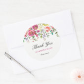 Spring Flowers Pink Peach Quinceanera Hartelijk da Ronde Sticker (Envelop)
