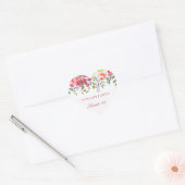 Spring Flowers Pink Peach Sweet 16 Hartelijk dank Hart Sticker (Envelop)