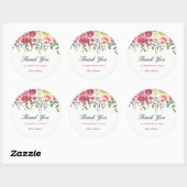 Spring Flowers Pink Peach Sweet 16 Hartelijk dank Ronde Sticker (Vel)
