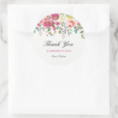 Spring Flowers Pink Peach Sweet 16 Hartelijk dank Ronde Sticker (Tas)