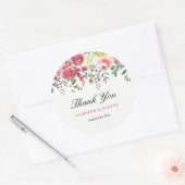 Spring Flowers Pink Peach Weddenschap Bedankt Ronde Sticker (Envelop)
