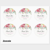 Spring Flowers Pink Peach Weddenschap Bedankt Ronde Sticker (Vel)