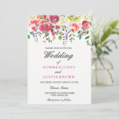 Spring Flowers Pink Peach Weddenschap Kaart (Staand voorkant)