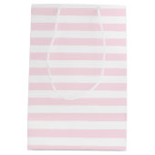 Spring Flowers Pink Strips Baby shower Gift Bag Medium Cadeauzakje (Achterkant)