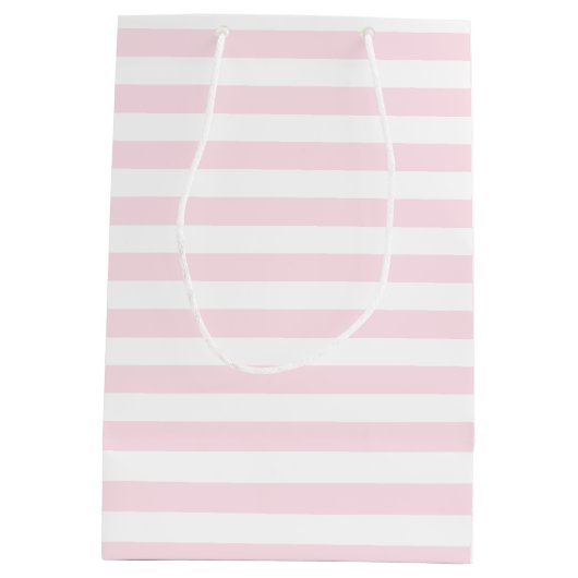 Spring Flowers Pink Strips Baby shower Gift Bag Medium Cadeauzakje (Achterkant)