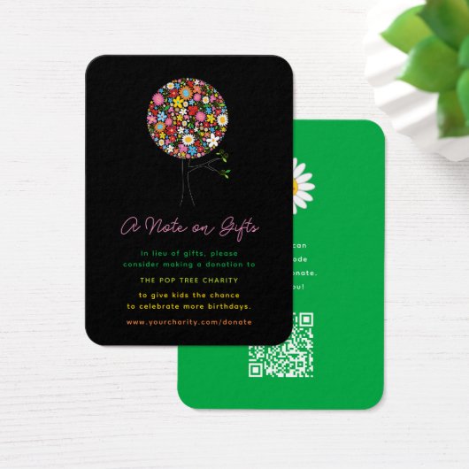 Spring Flowers Pop Tree Girl's Verjaardagsdonatie Visitekaartjes (Bureau)